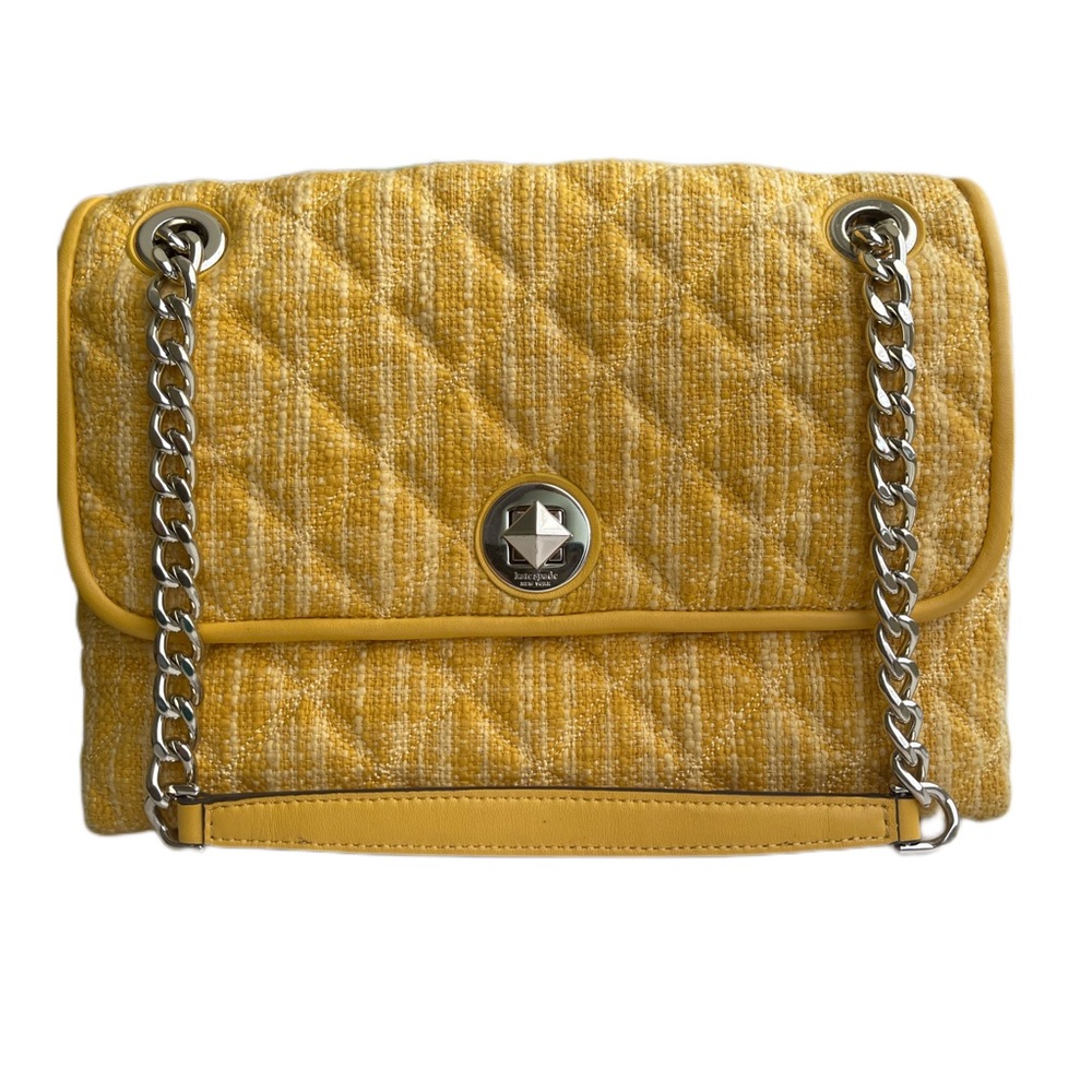 Kate Spade New York Natalia Tweed Medium Flap Quilted
Shoulder Bag Mango Yellow